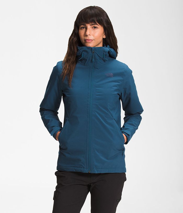 The North Face Printed Carto Triclimate® Womens Rain Jacket Blue 812346-DMG